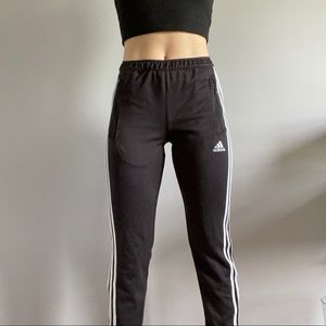 Adidas Black Soccer Pants with White Stripes
